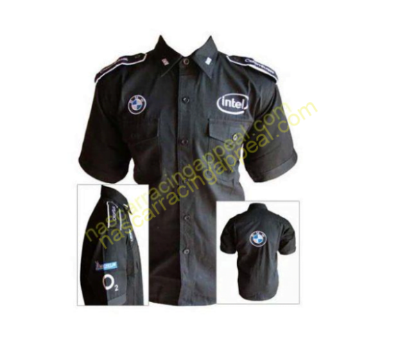 BMW Intel Crew Shirt Black, Racing Shirt, NASCAR Shirt,
