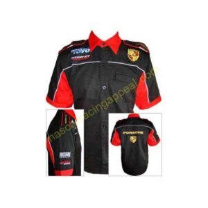 Porsche Pit Crew Shirt Black with Red 600x600