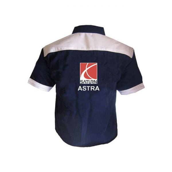 Saturn Astra Blue and White Crew Shirt back