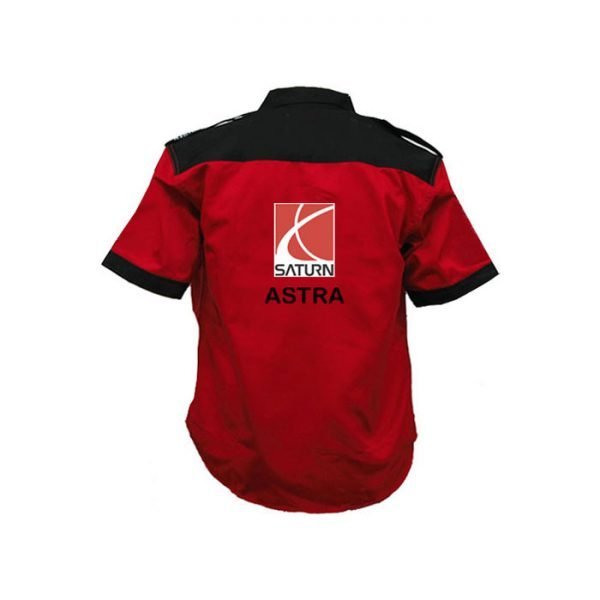 Saturn Astra Red and Black Crew Shirt back