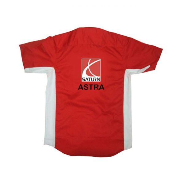 Saturn Astra Red and White Crew Shirt back