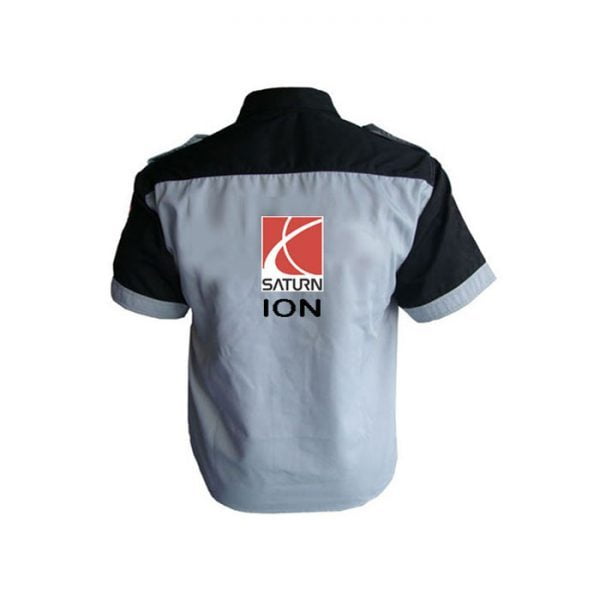 Saturn Ion Gray and Black Crew Shirt back