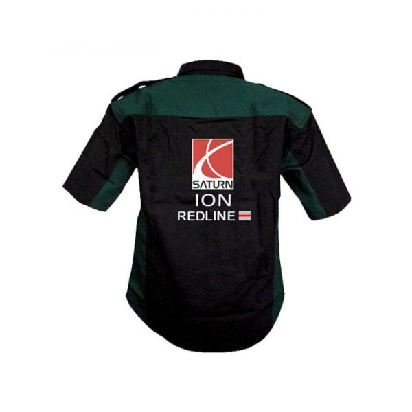 Saturn Ion Redline Black and Green Crew Shirt back