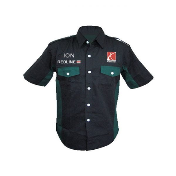 Saturn Ion Redline Black and Green Crew Shirt front