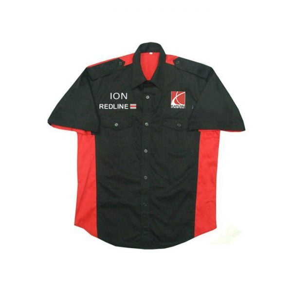 Saturn Ion Redline Black and Red Crew Shirt front