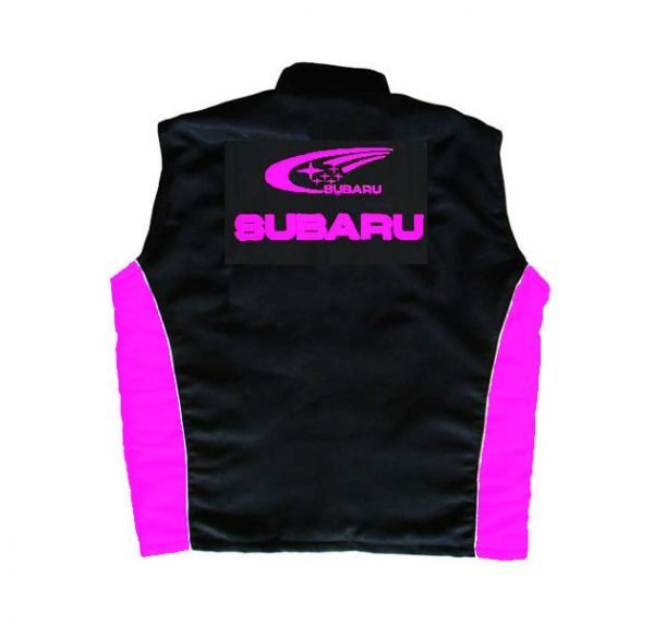 Subaru Logo Vest Black and Pink back 1