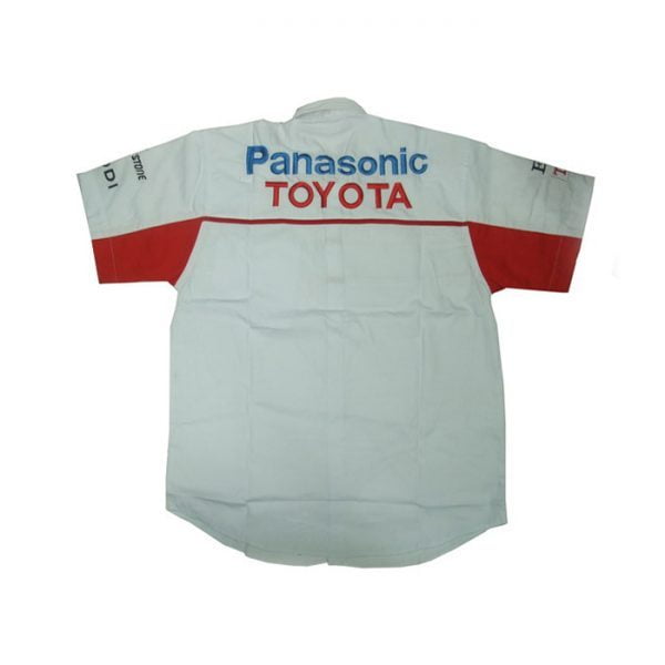 Toyota Panasonic White with Red Trim Shirt back