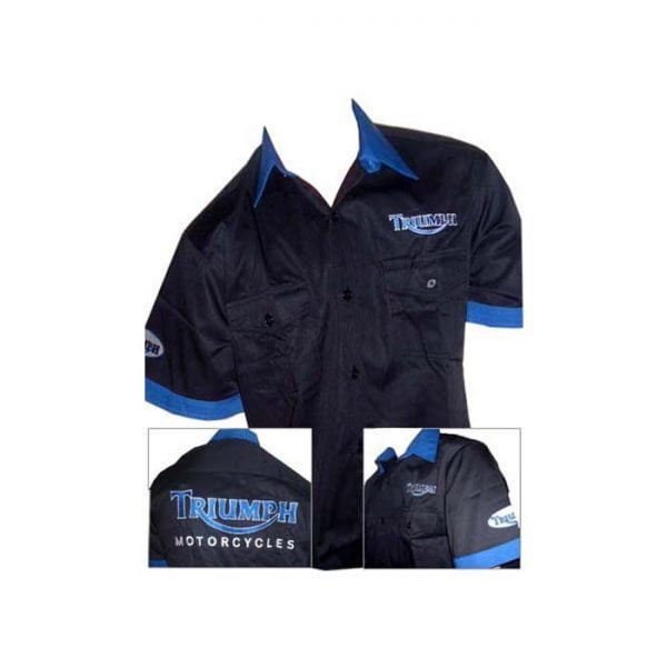 Triumph Motorcycles Crew Shirt Black front and back
