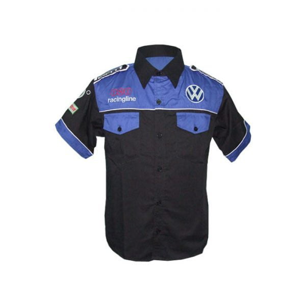 VW Volkswagen O2 Crew Shirt Black and Blue front