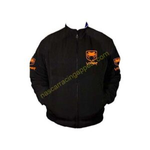 Viper Fangs Racing Jacket, Black with Orange Embroidery, NASCAR Jacket,