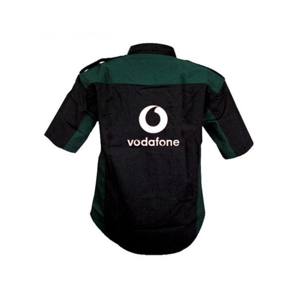 Vodafone Crew Shirt Black and Dark Green back