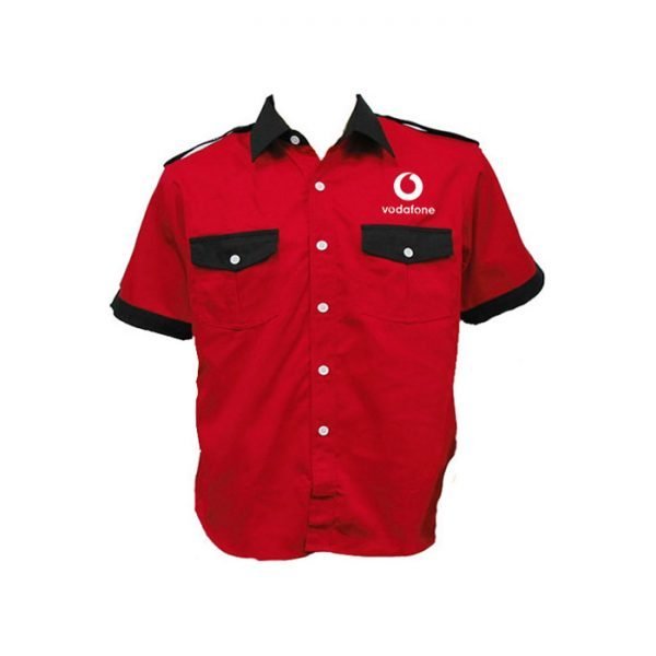 Vodafone Crew Shirt Red and Black front
