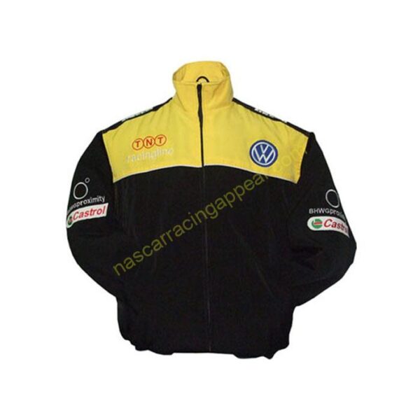 Volkswagen Black Yellow Racing Jacket front 1