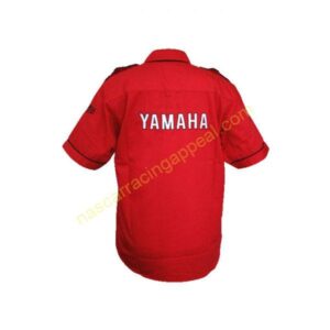 Yamaha Crew Shirt Red and White back 600x600
