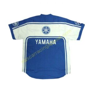 Yamaha Moto Gp White Blue Crew Shirt back 1 600x600