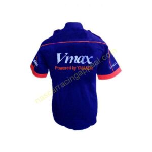 Yamaha Vmax Crew Shirt Royal Blue and Red back 600x600