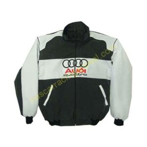 Audi Quattro Racing Jacket Black and White front