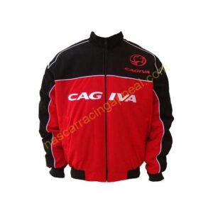 Cagiva Motorcycle Jacket Black and Red back