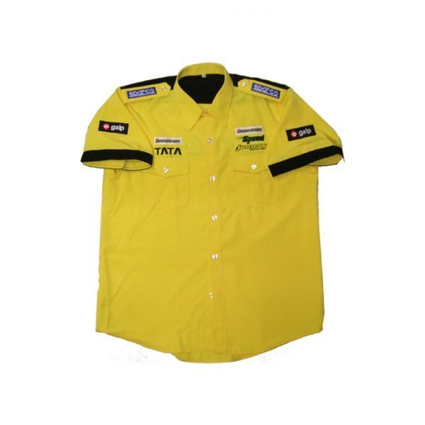 jordan grand prix crew shirt yellow with black trim front