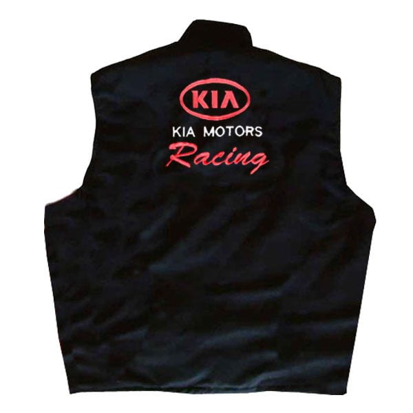 kia motors racing vest black back