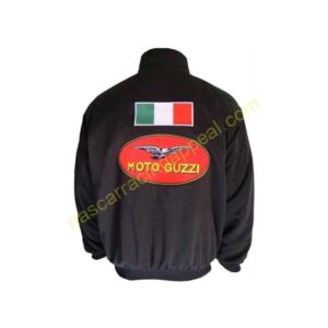 Moto Guzzi Italian Flag Motorcycle Jacket Black