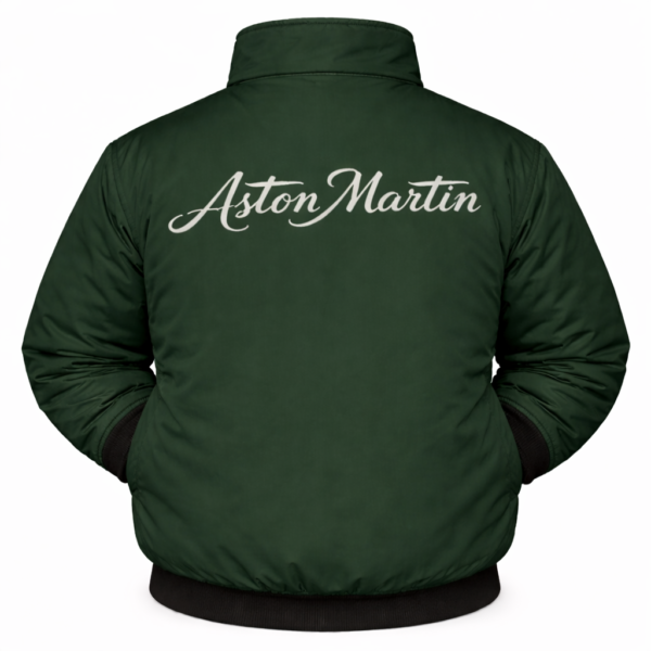 green Aston Martin jacket with classic script embroidered logo