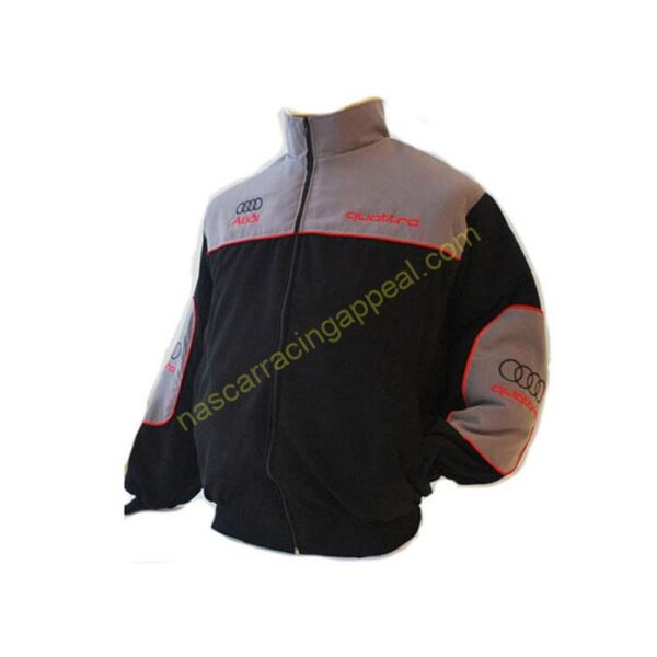 Audi Quattro Gray and Black Racing Jacket