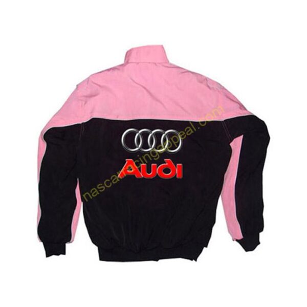 Audi Quattro Racing Jacket Pink and Black | NASCAR Jacket - Image 2