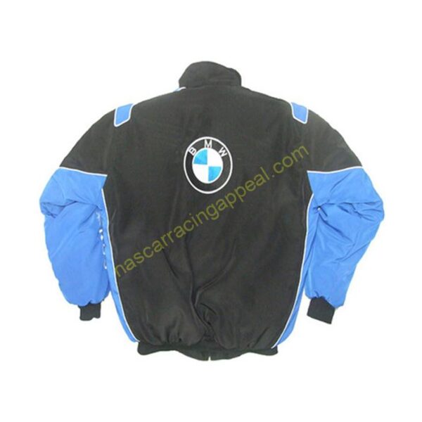BMW RBS HP Racing Jacket Black and Royal Blue back