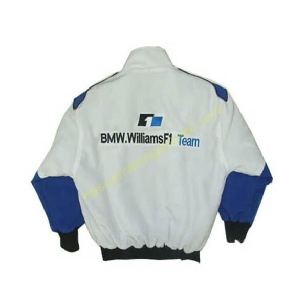 BMW RBS Racing Jacket White and Royal Blue | NASCAR Jacket - Image 2