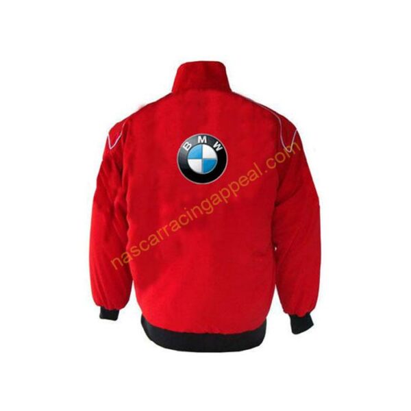 BMW Racing Jacket Red with White Piping | NASCAR Jacket - Image 2