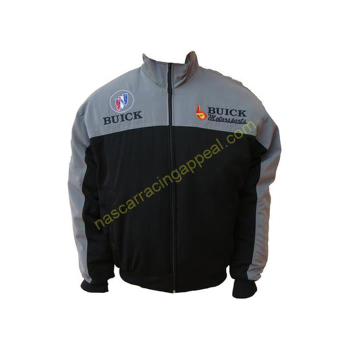 Buick Racing Jacket, Gray and Black NASCAR Jacket, | NascarRacingAppeal
