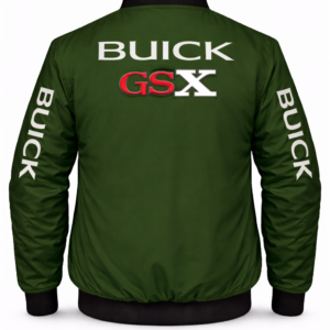 Buick GSX green racing jacket back embroidered text