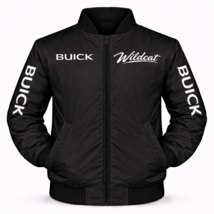 Buick Wildcat black racing jacket back view logo