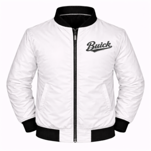 Buick white black racing jacket front contrast design