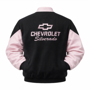 Chevrolet Silverado black pink jacket front embroidered bowtie logo