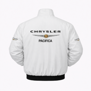 Chrysler Pacifica white jacket back embroidered logo simple design