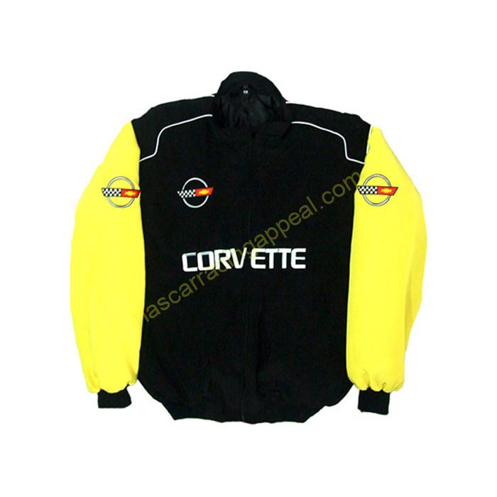 Corvette Racing Jacket, Black & Yellow, NASCAR Jacket, | NascarRacingAppeal