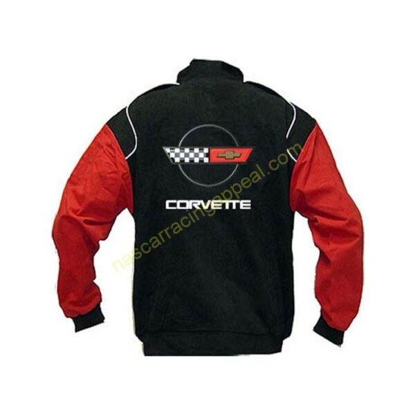 Corvette C4 Black with Red Sleeves Jacket back 1