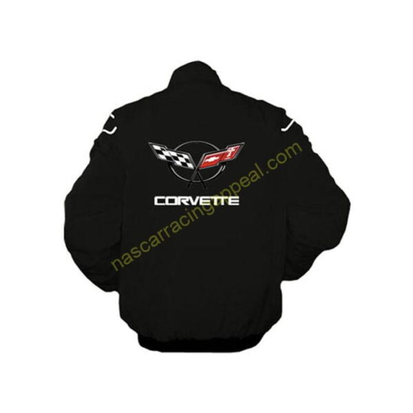 Corvette C5 Racing Jacket, All Black, NASCAR Jacket, - Image 2