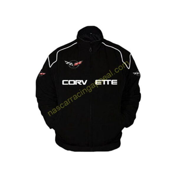 Corvette C5 Racing Jacket, All Black, NASCAR Jacket,