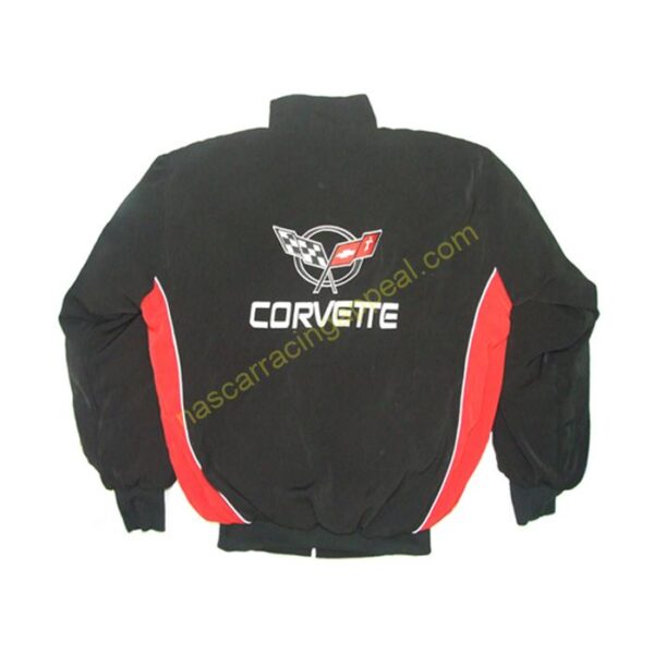 Corvette C5 Racing Jacket, Black & Red Racing, NASCAR Jacket, - Image 2