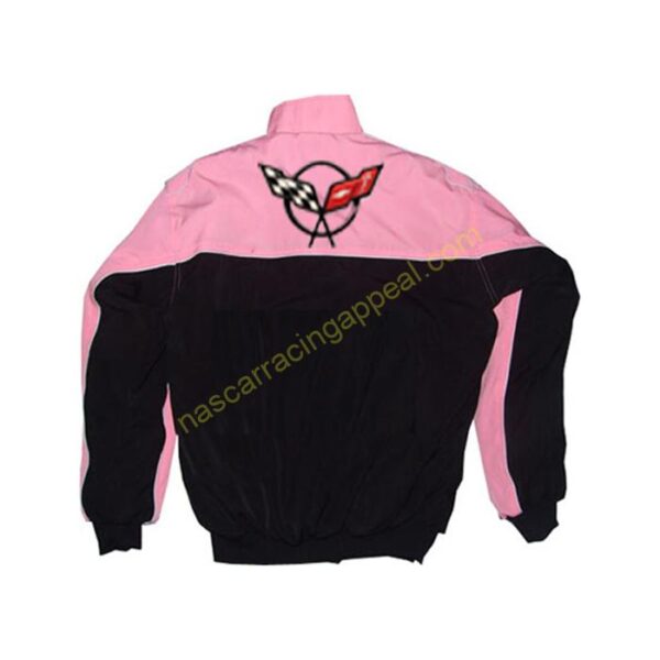 Corvette C5 Racing Jacket, Pink & Black, NASCAR Jacket, - Image 2