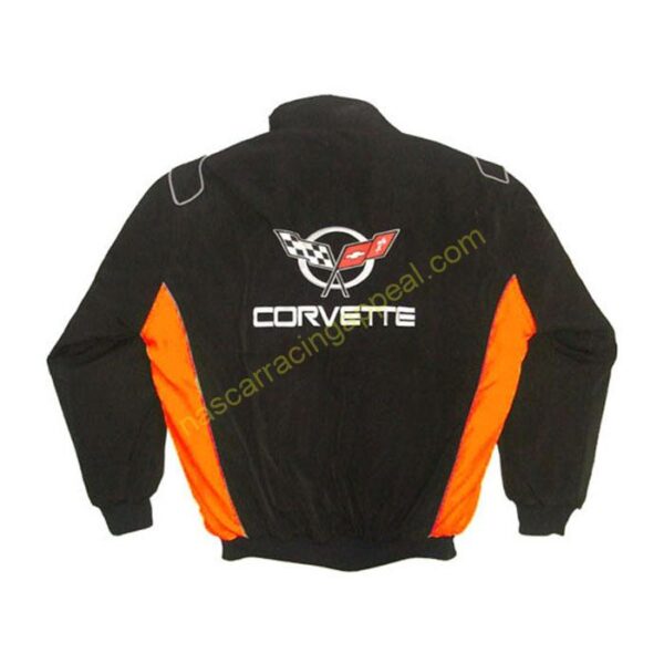 Corvette C5, Racing Jacket Black and Orange, NASCAR Jacket, - Image 2