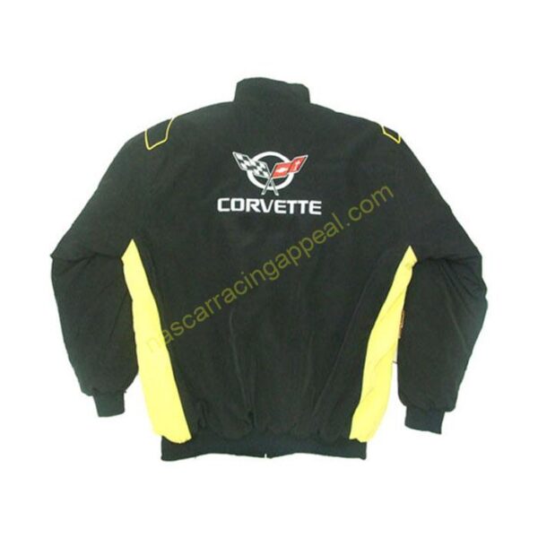 Corvette C5 Racing Jacket Black and Orange, NASCAR Jacket, - Image 2