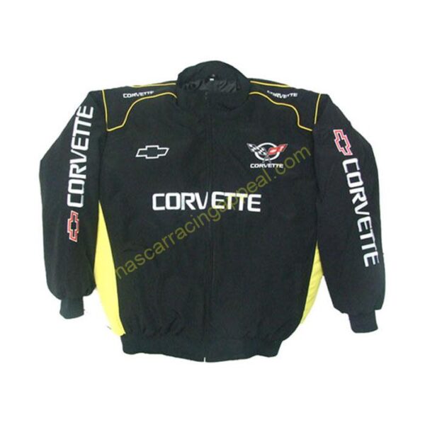 Corvette C5 Racing Jacket Black and Orange, NASCAR Jacket,