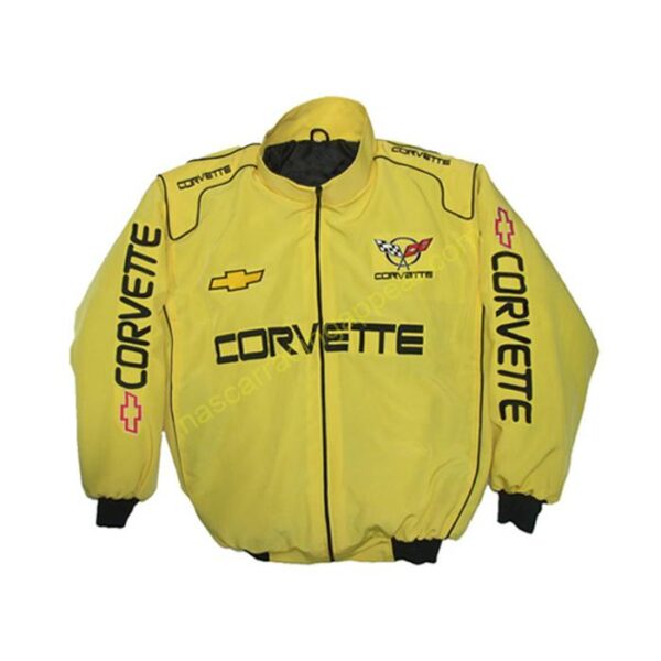 Corvette C5 Racing Jacket Yellow, NASCAR Jacket,