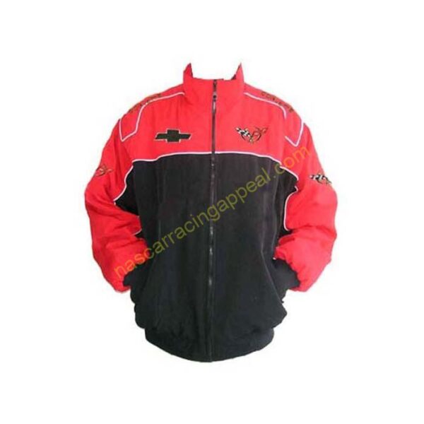 Corvette C5 Red and Black Racing Jacket Draft front