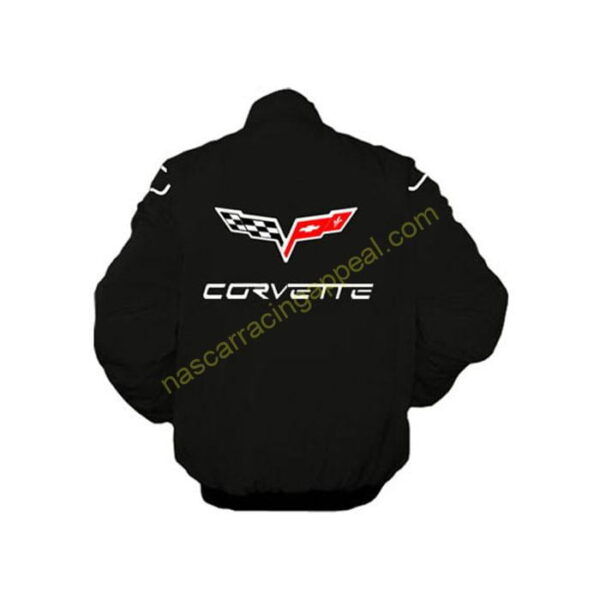 Corvette C6 Racing Jacket, All Black, NASCAR Jacket, - Image 2