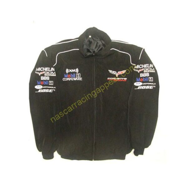 Corvette C6 Compuware Black Racing Jacket Coat front